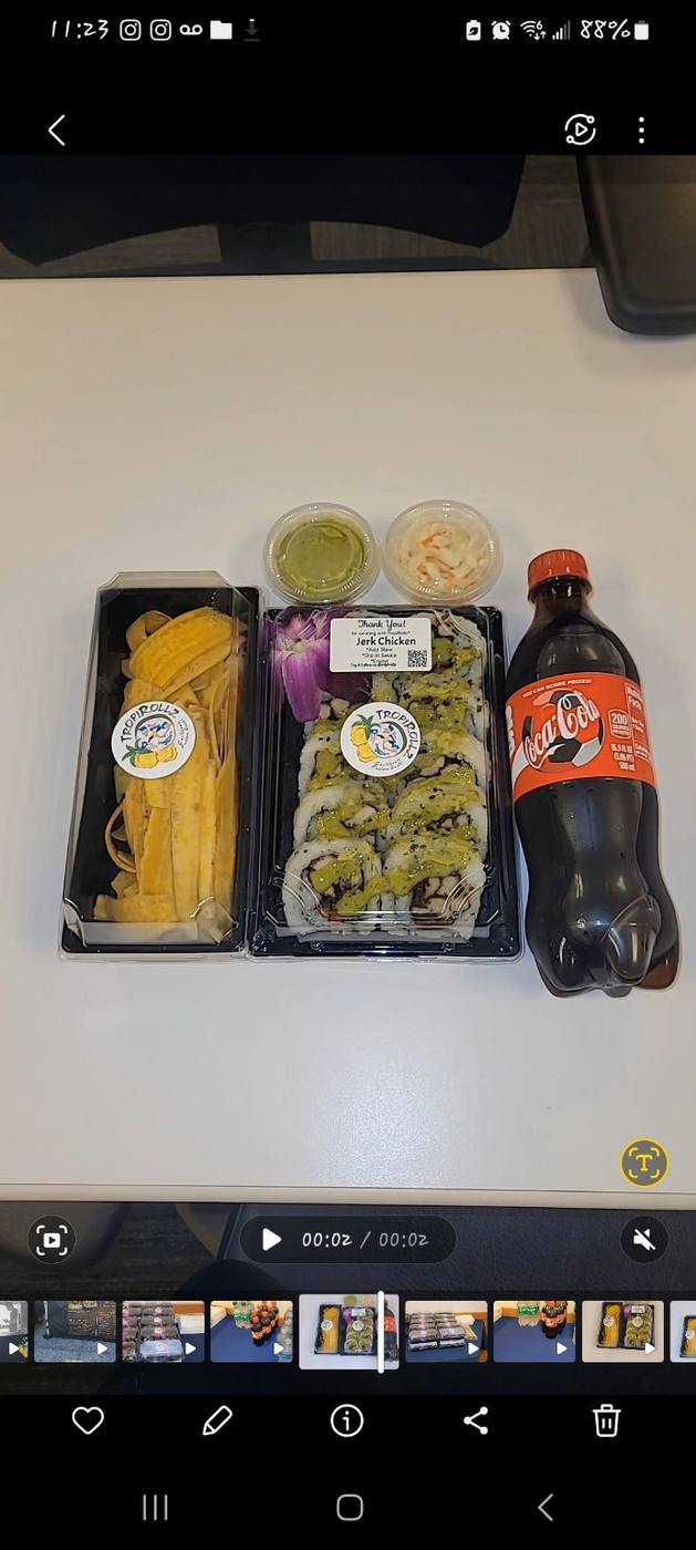Individual TropiRollz meal